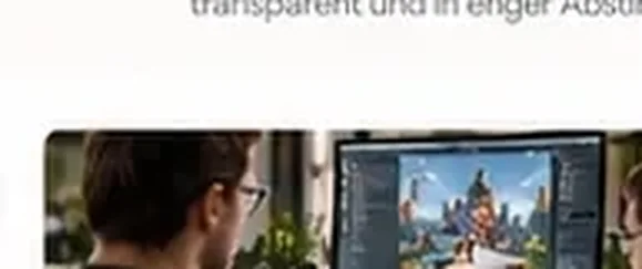 Game-Engine auf einem Monitor bei der Entwicklung eines Mobile Games